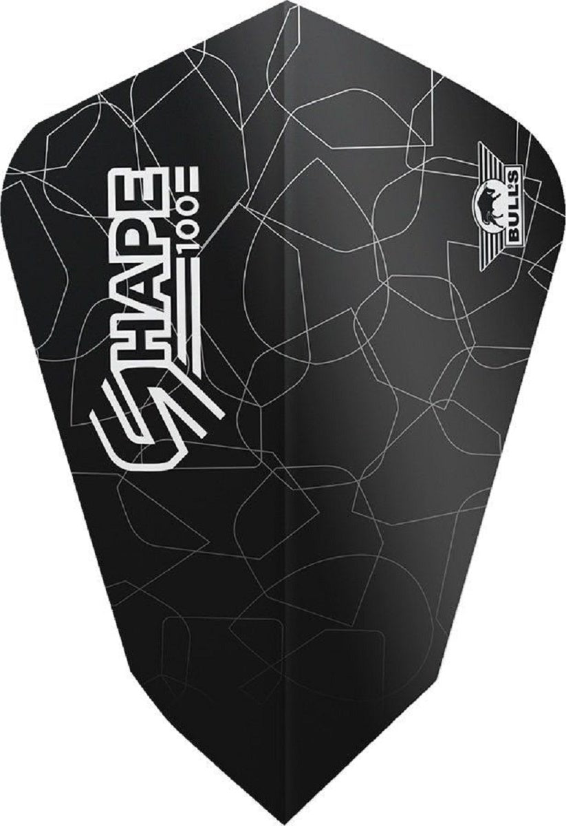 BULL's Fantail Shape 100 Black Dart Flights