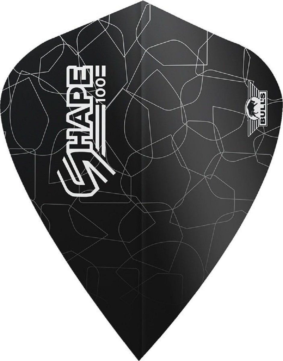 BULL's Kite Shape 100 Black Dart Flights