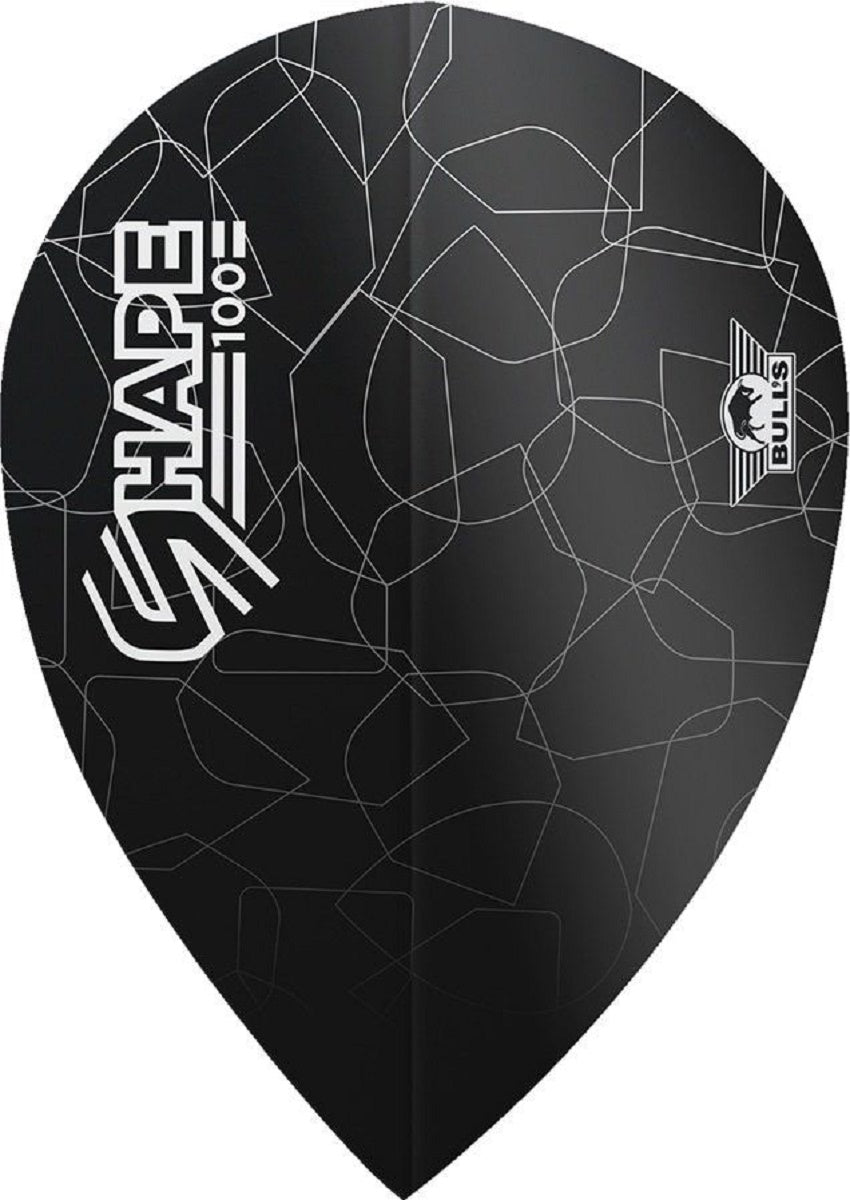 BULL's Pear Shape 100 Black Dart Flights