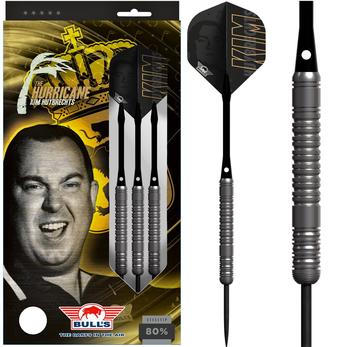 Kim Huybrechts 80% Steeldarts 23g Dartpijlen