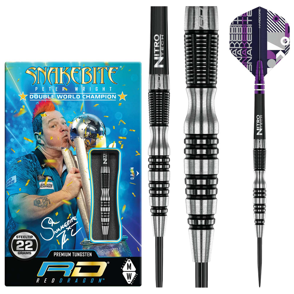 Peter Wright Snakebite Black Racer 22g Dartpijlen