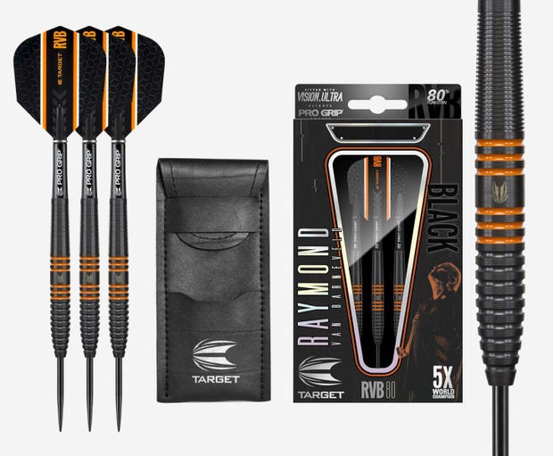 Raymond Van Barneveld 80% Black 22 Gram Dartpijlen